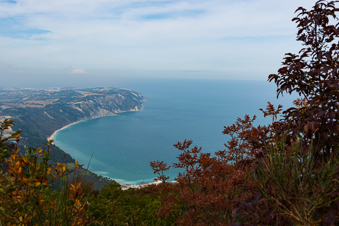 View of the Adriatic coast from a path on Monte Conero