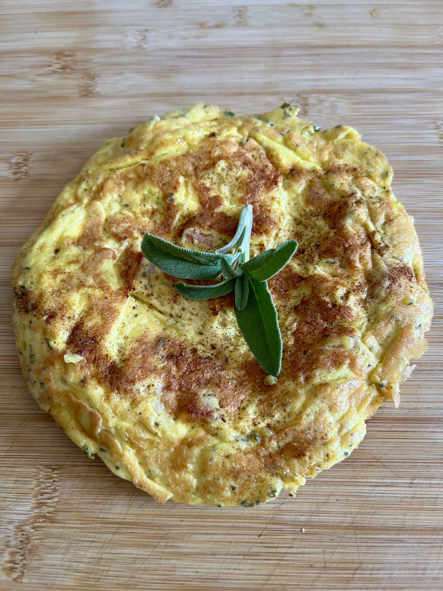 Frittata with Mortadella and herbs